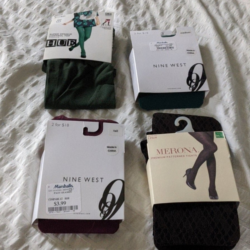 Lot of size M/T patterned and colored tights